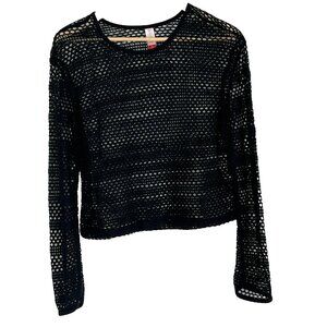 No Boundaries Juniors Open Crochet Top Cover Up M (7-9) Hippie Boho Beach Layers